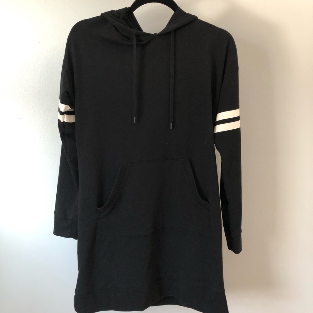 New York and Co Soho Hooded Black Jersey Style Dress